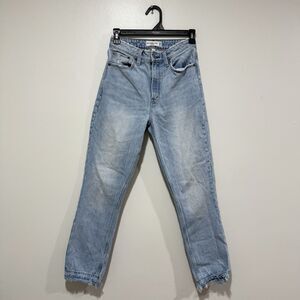 Abercrombie & Fitch The Mom High Rise Raw Hem Curve Love Jeans Size 24 00R